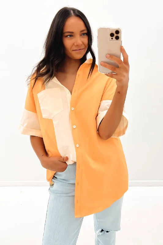 Stay Ahead In Style Eliza Shirt Dress Orange