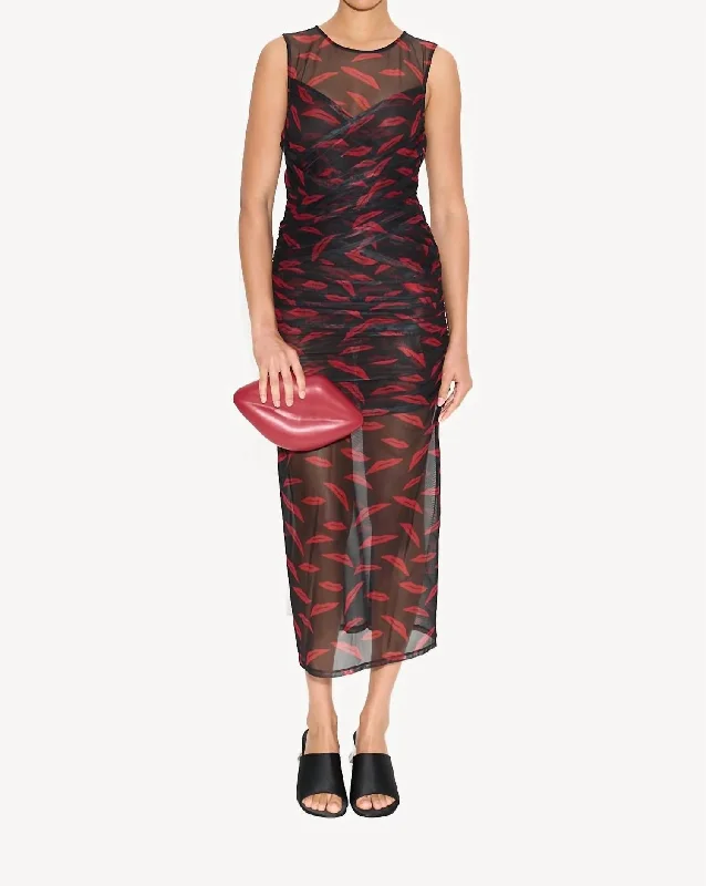 Unbeatable Deals Kinny Mesh Dress In Lip Print