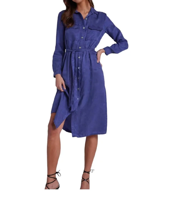 End Of Season Clearance Midi Shirt Dress In Graystone Purple