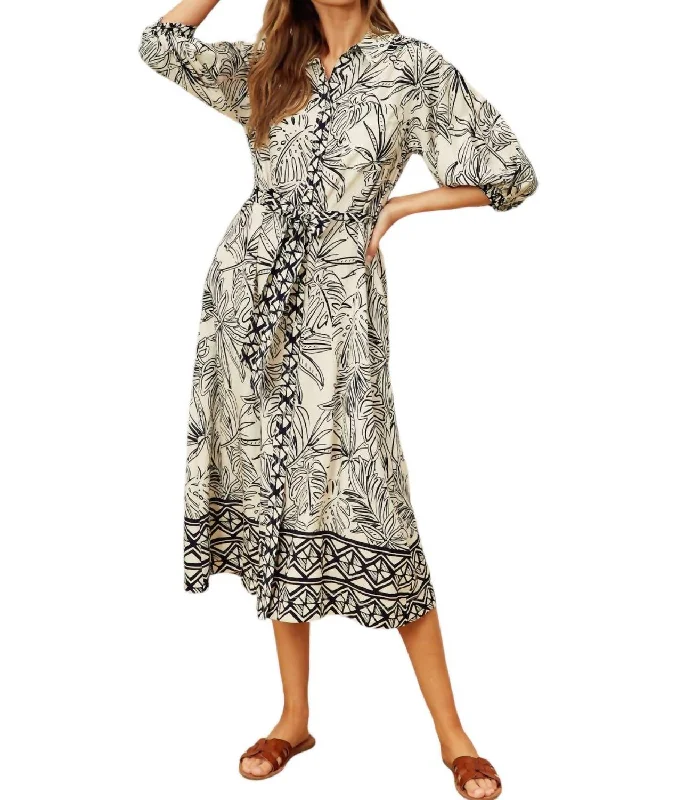 Women Apparel Tropical Shirt Dress In Maui Sand