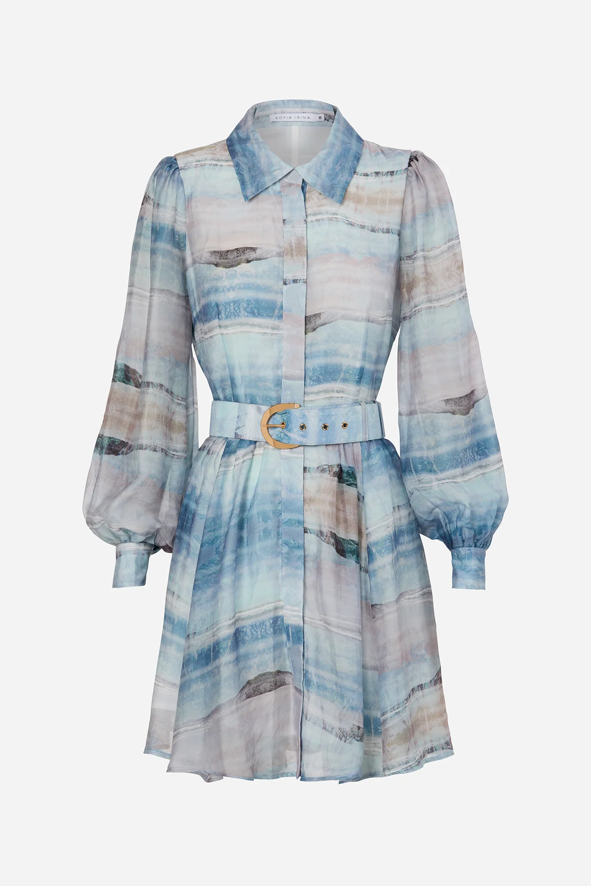 Massive Savings Sofia Irina Mini Shirt Dress - Light Blue Ocean