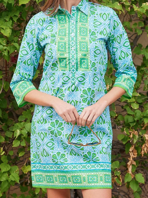 Eclectic Style Wardrobe Nicki Shirt Dress In Green