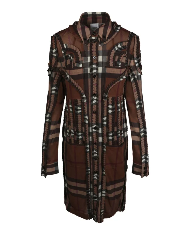 Clothes For Women Pleated Button-down Shirt Dress