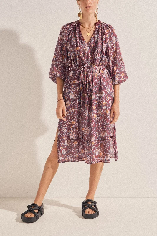 Athleisure Wear Peinia Brown Batik Print Dress