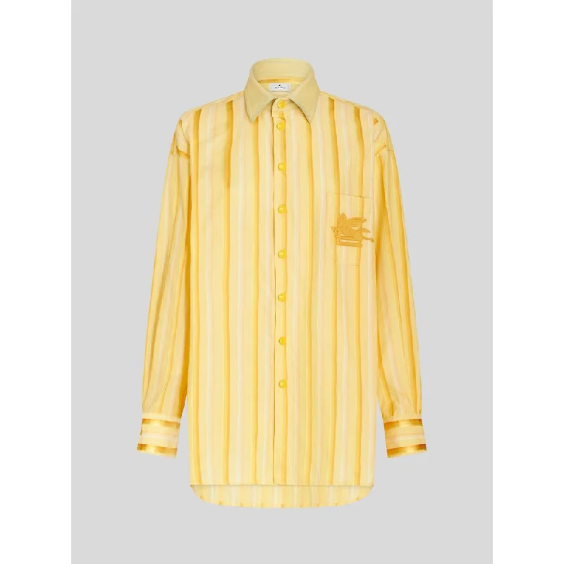 Discover Now Striped Shirt Dress With Pegaso Logo