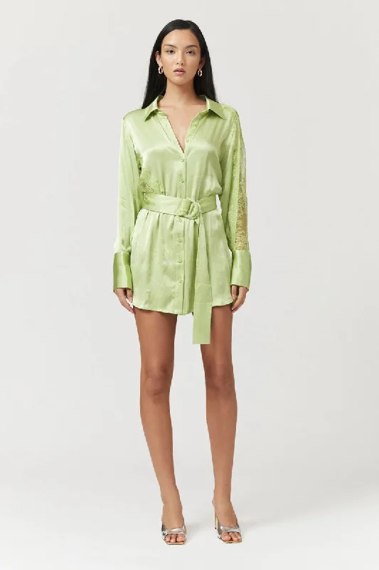 Daily Deals Suboo Nicky Mini Shirt Dress - Celery Green