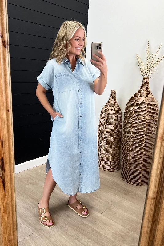 Final Sale Tencel Denim Shirt Dresses - 2 Colors!