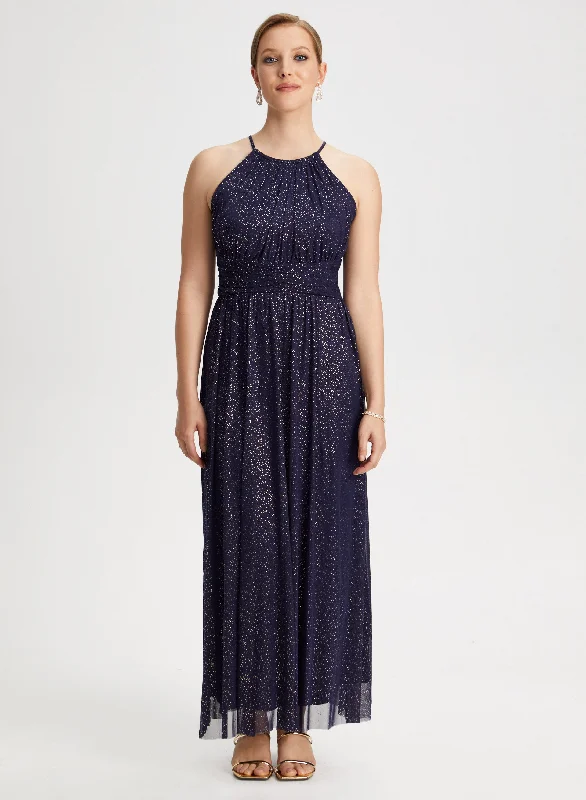 Latest Fashion Gold Foil Dot Print Dress