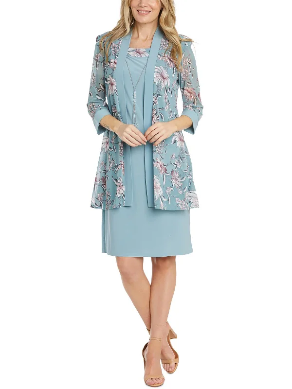 Casual Fashion Womens Floral Print Polyester Two Piece Dress