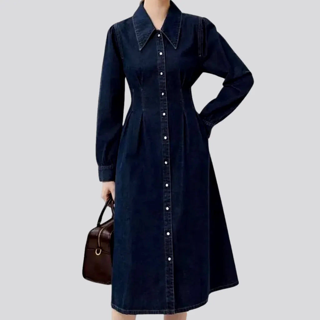 Save Big Classic a-line empire waist jean dress