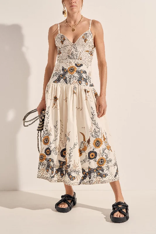 Mega Sales Aphrodite Cream Batik Print Dress