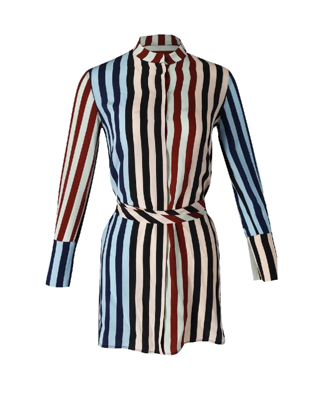Huge Discounts This Week Diane von Furstenberg Striped Shirt Dress in Multicolor Silk Huge Discounts This Week Diane von Furstenberg Striped Shirt Dress in Multicolor Silk