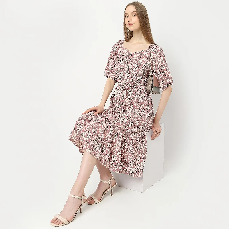 Massive Selection Sale Flare Fit Printed Dress