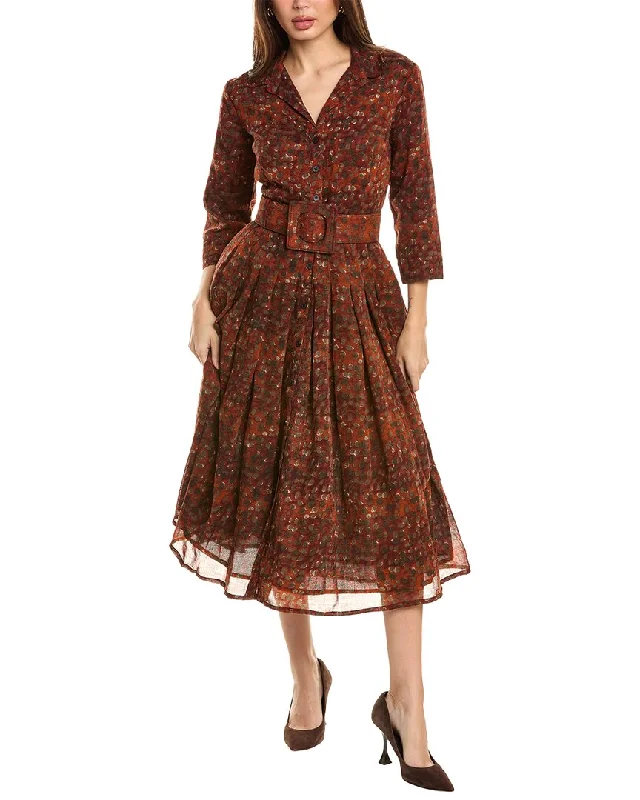 First Order Discount SAMANTHA SUNG 3/4 SLEEVE LONG SHIRT DRESS