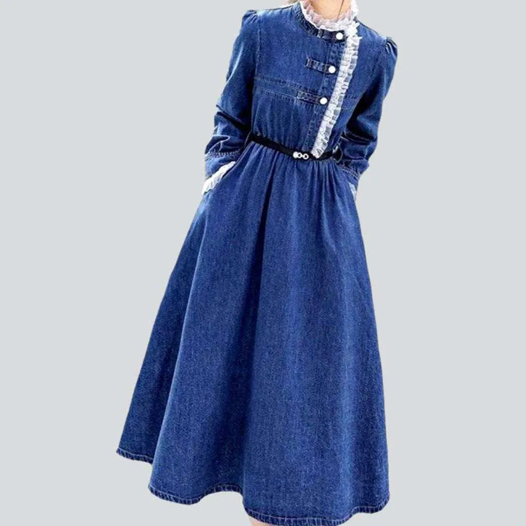 New Arrival Discount Embroidered jeans dress