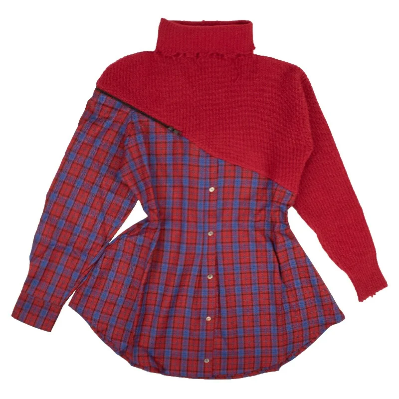 Limited Time Offers Unravel Project Contrast Panel Shirt Dress - Red