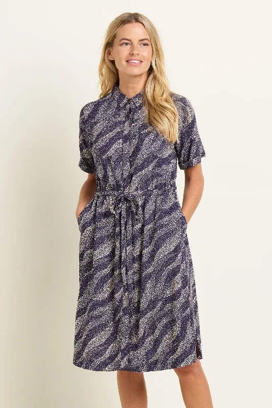 Women Clothes Flowing Dots Shirt Dress