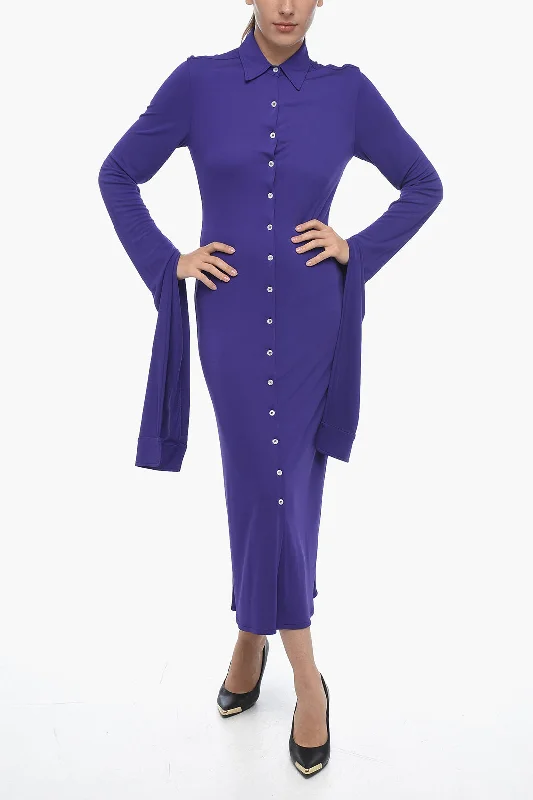 Brand Name Clothing Discount Extravaganza Coperni Stretch Fabric Shirt Dress with Extra-long Sleeves