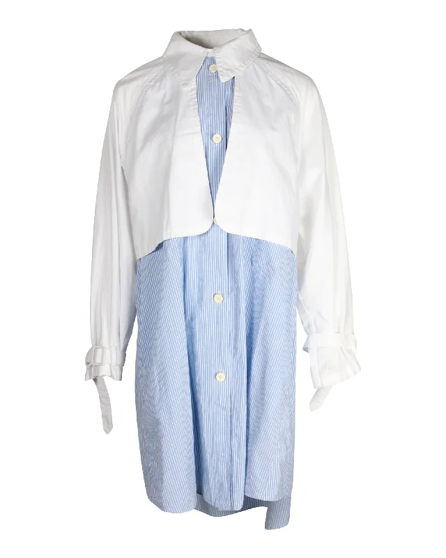Trend Setting Threads MM6 Maison Margiela Layered Shirt Dress in Light Blue Cotton