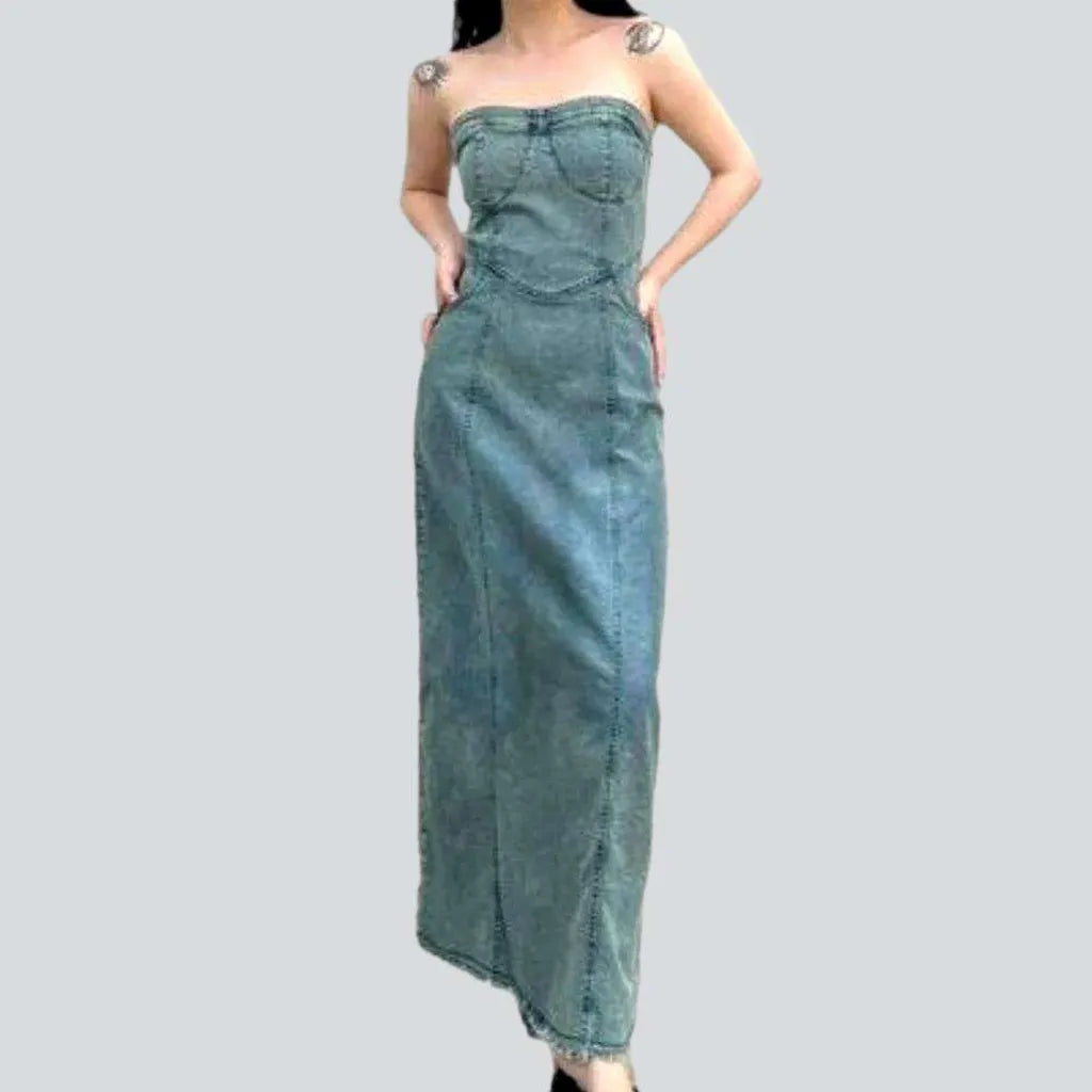 Rocker Chic Fashion Sheath style city jeans dress