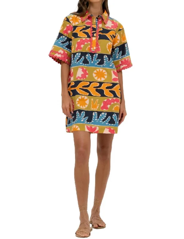 Sale Clearance Shirt Dress In Canyon Red
