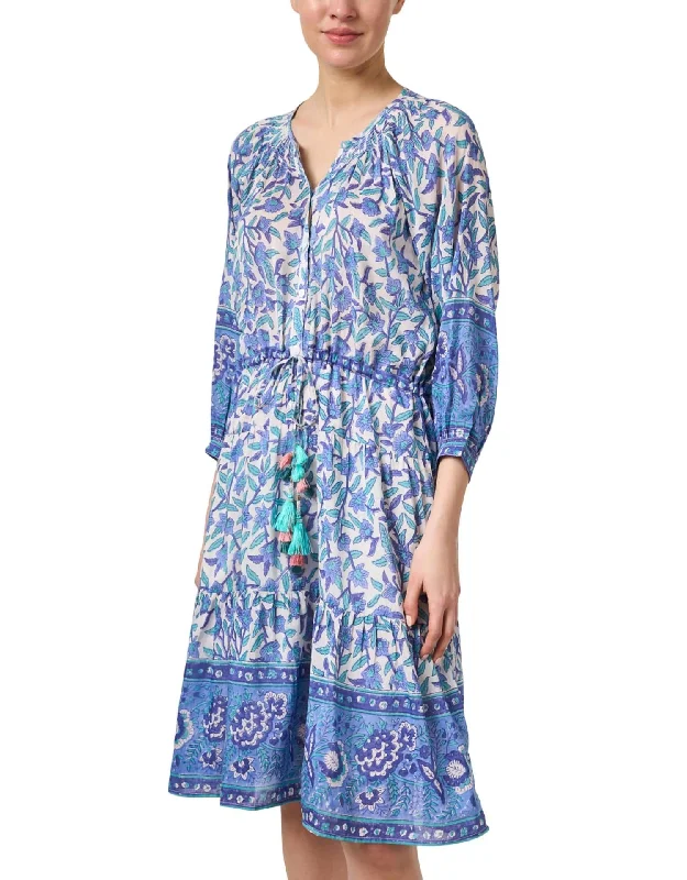 Big Discounts Colette Printed Dress In Blue & Green Floral