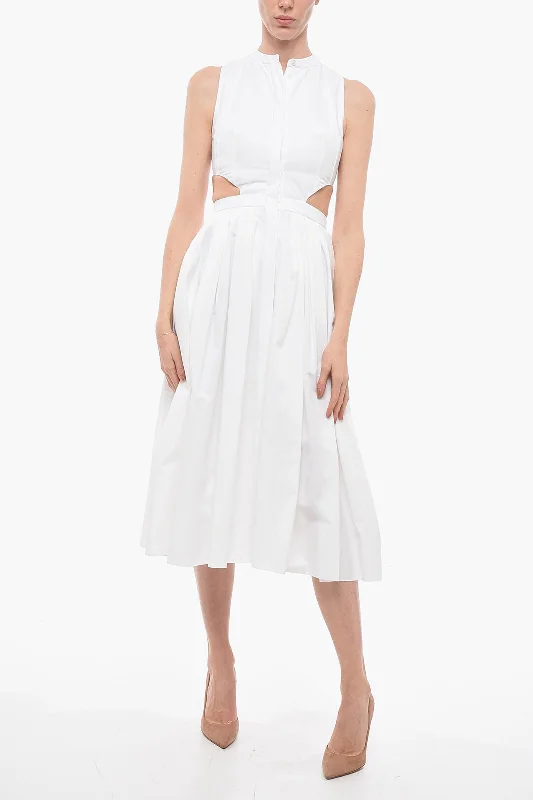 Trendy Boutique Online Alexander McQueen Cotton Shirt Dress with Cut-out Detail