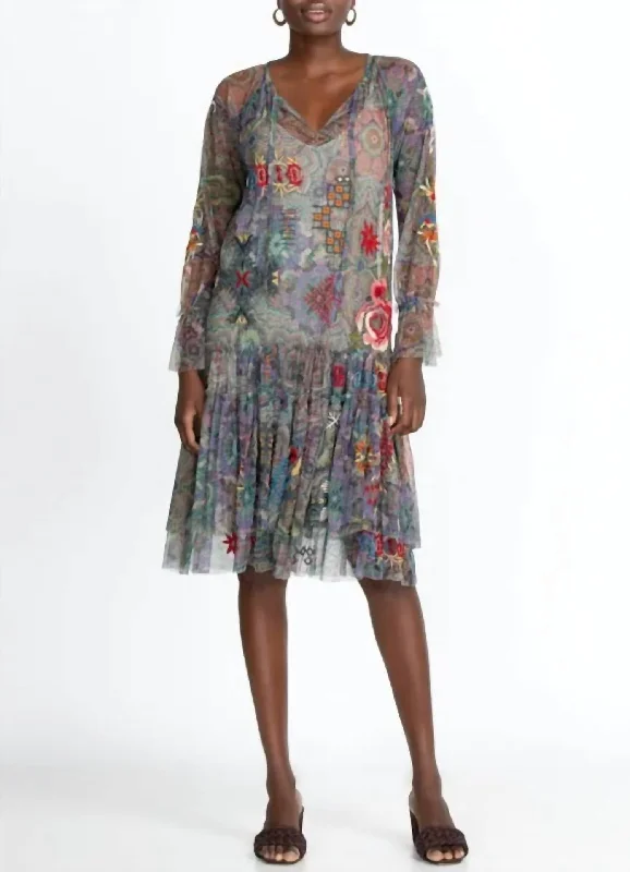 Fashion Women's Clothing Wilde Mesh Dress in Multi