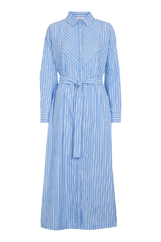 Limited Stock Merri Shirt Dress - princess blue / Bright white