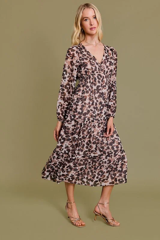 Unleash Your Style Shimmer Animal Print Dress
