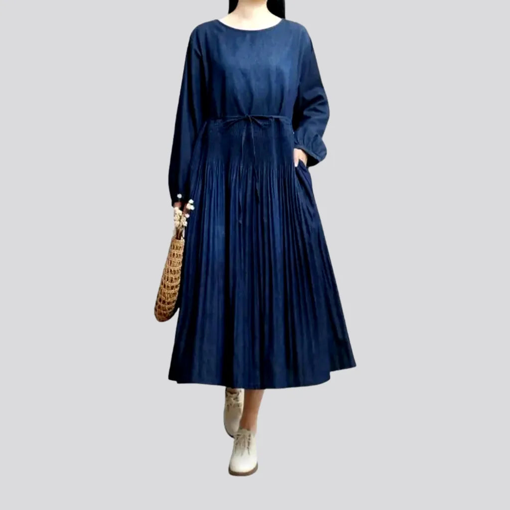Everyday Basics Maxi smocked waist jean dress