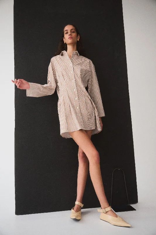 Limited Time Deal Striped Arezzo Mini Shirt Dress