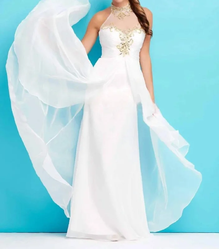 Trend Setting Wardrobe Flowy Dress In Ivory/gold