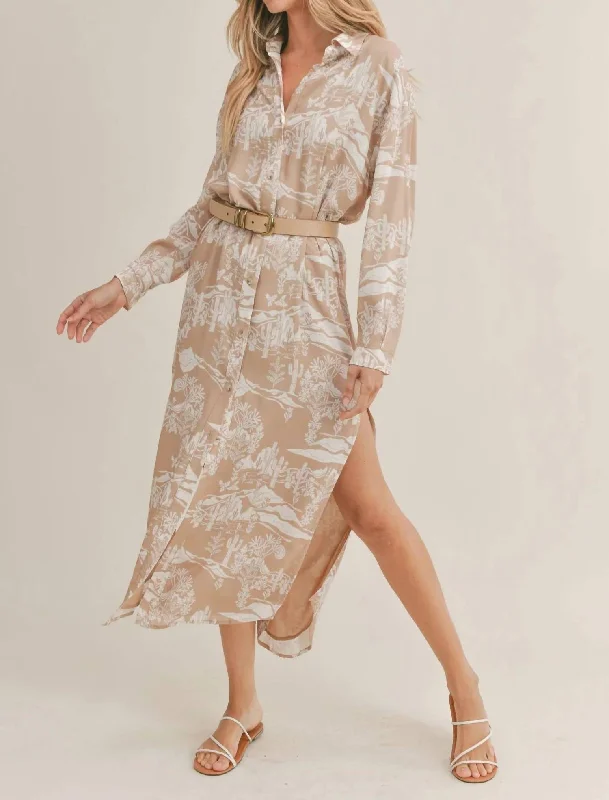 Durable Fashion Picks High Desert Shirt Dress In Beige