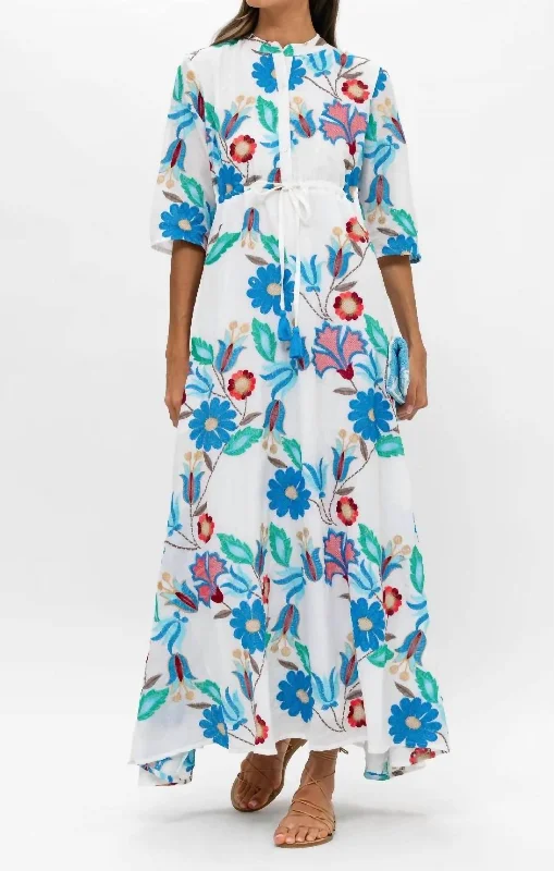 Holiday Attire Sale Cinched Maxi Shirt Dress In Multi Monet