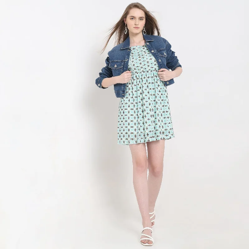 Comfort First Women's Wear Slim Fit Printed Dress