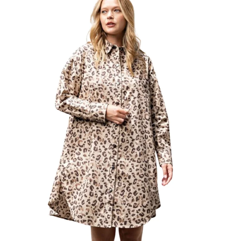 Fashionista Favorites Leopard/animal Printed Shirt Dress