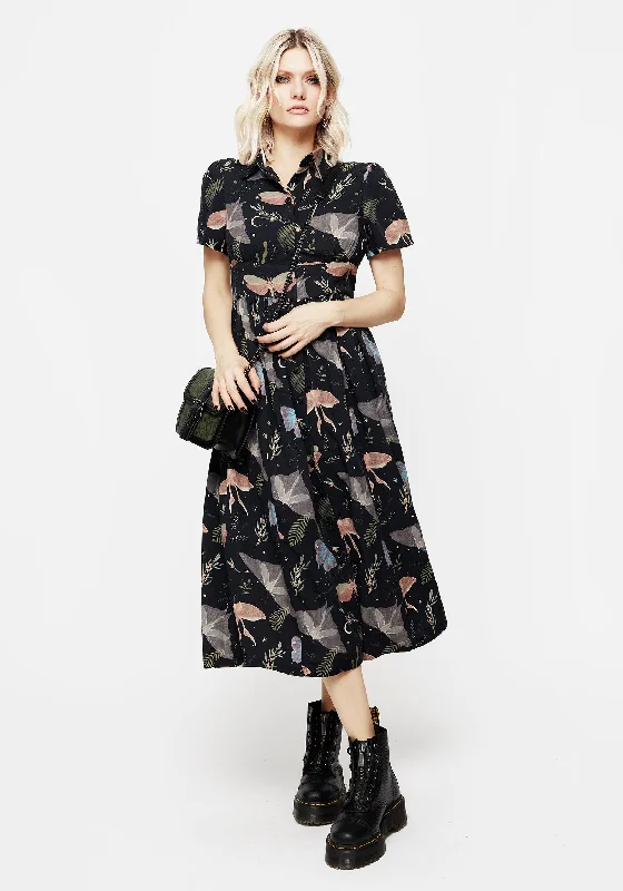 Women's Clothing Stores Nightmoth Midi Shirt Dress