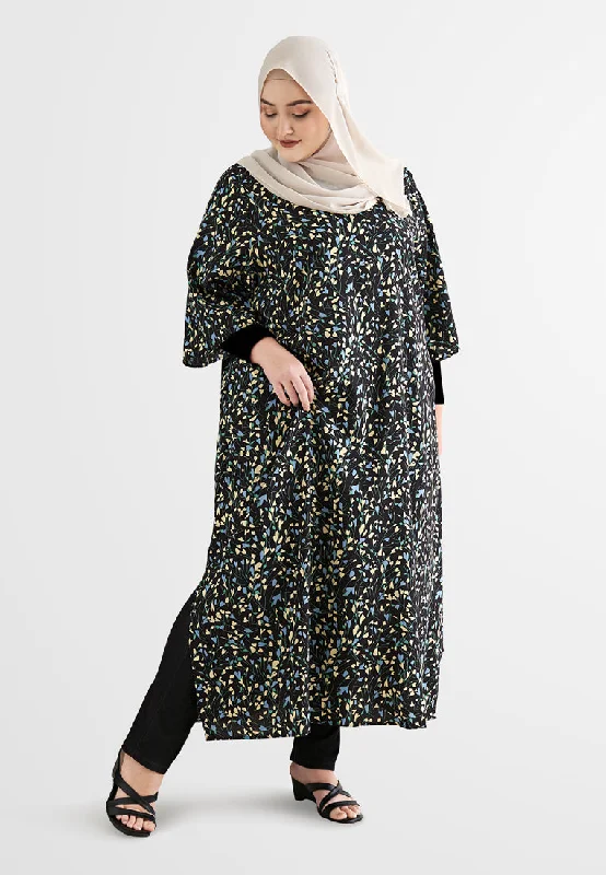 Trendsetting Threads Carla V-neck Flowy Dress - Black Floral