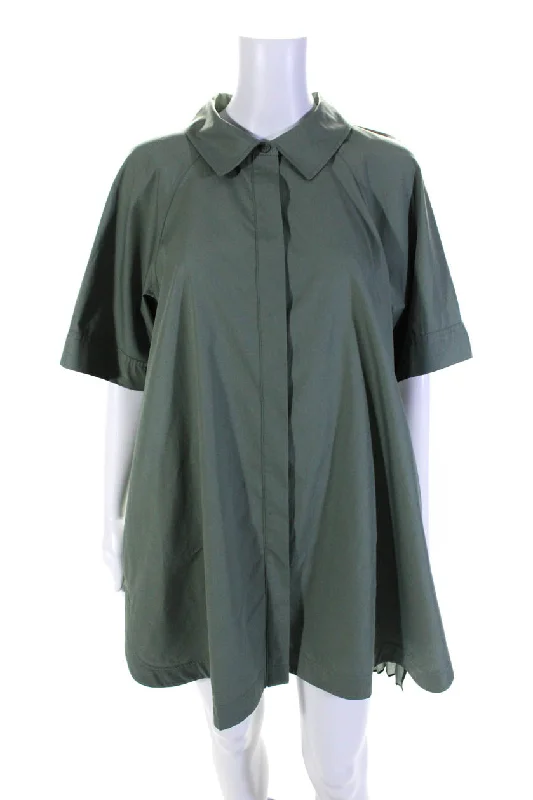 Spring Fashion Jonathan Simkhai Women's Button Front Shirt Dress Green