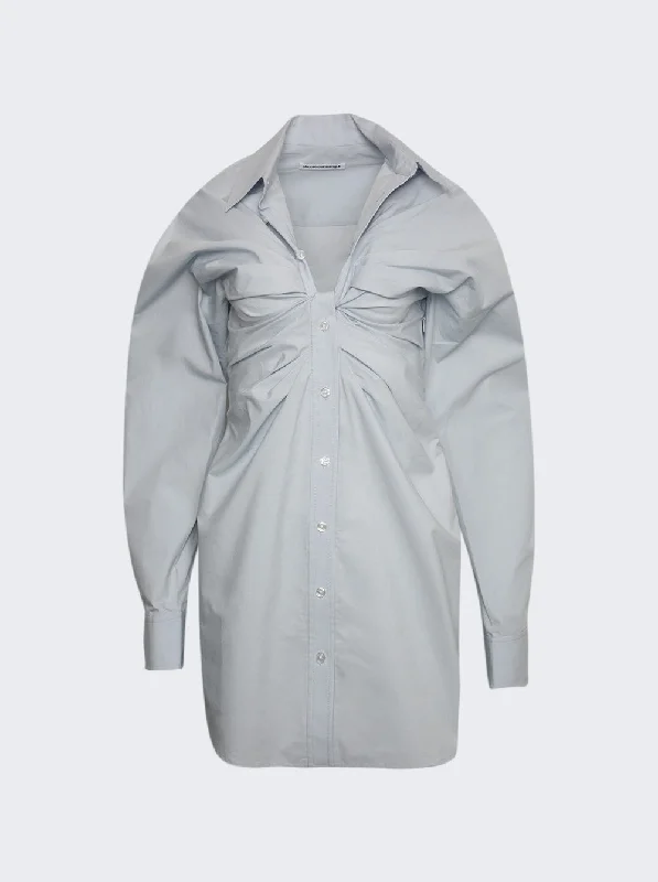 Early Bird Offer Alexander Wang Twist Front Shirt Dress Blue
