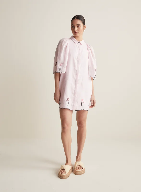 Gift Ideas Sylvie Linen Ramie Mini Shirt Dress