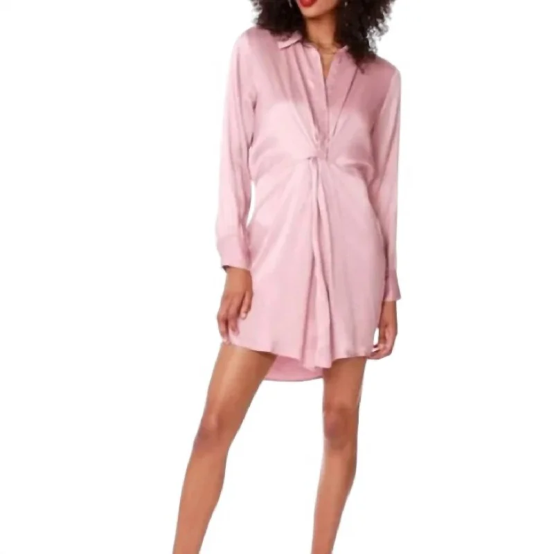 Stylish Savings Knotted Shirt Dress In Quartz