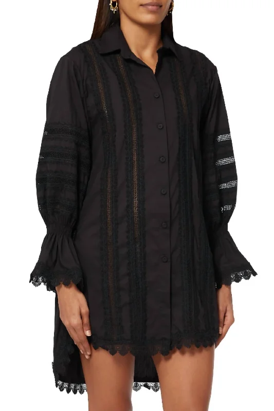 Fashion Forward Outfits Catalana Shirt Dress In Black