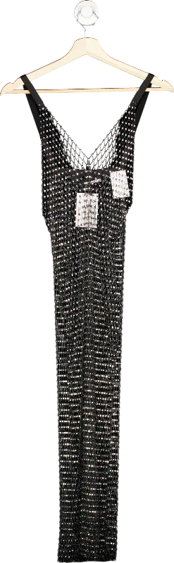 Best Sellers Rotate Grey Crystal-embellished Mesh Dress UK 6