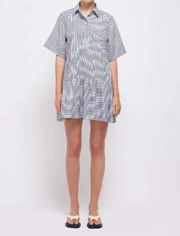 Fashion Forward Femininity Cris Shirt Dress In Midnight Stripe