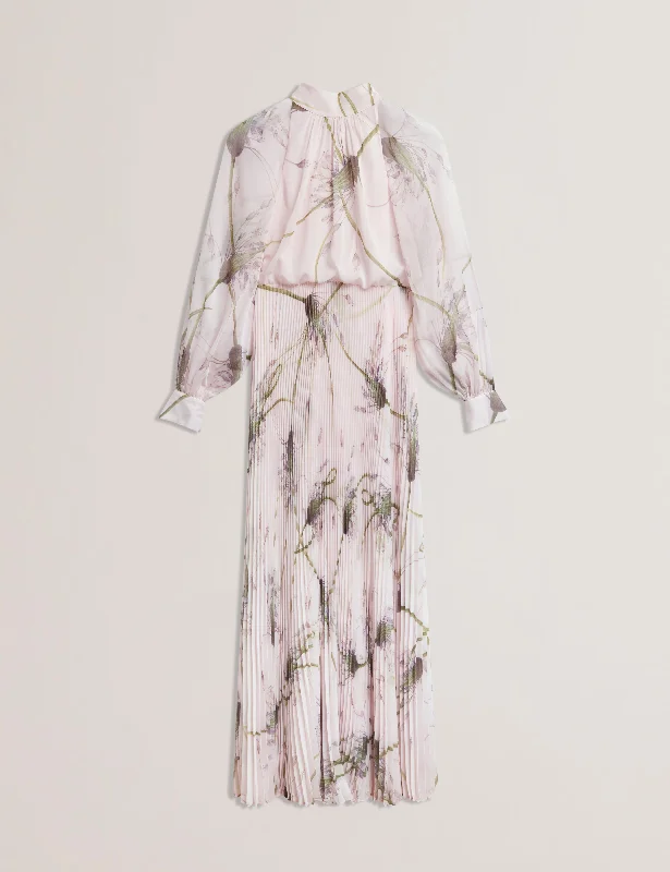 End Of Season Sale Clothing Lanaas Maxi Shirt Dress With Scarf Detail Lt-Pink