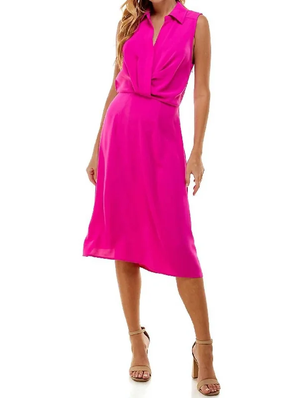 Fresh Styles, Fresh Deals Collared Shirt Dress in Pink