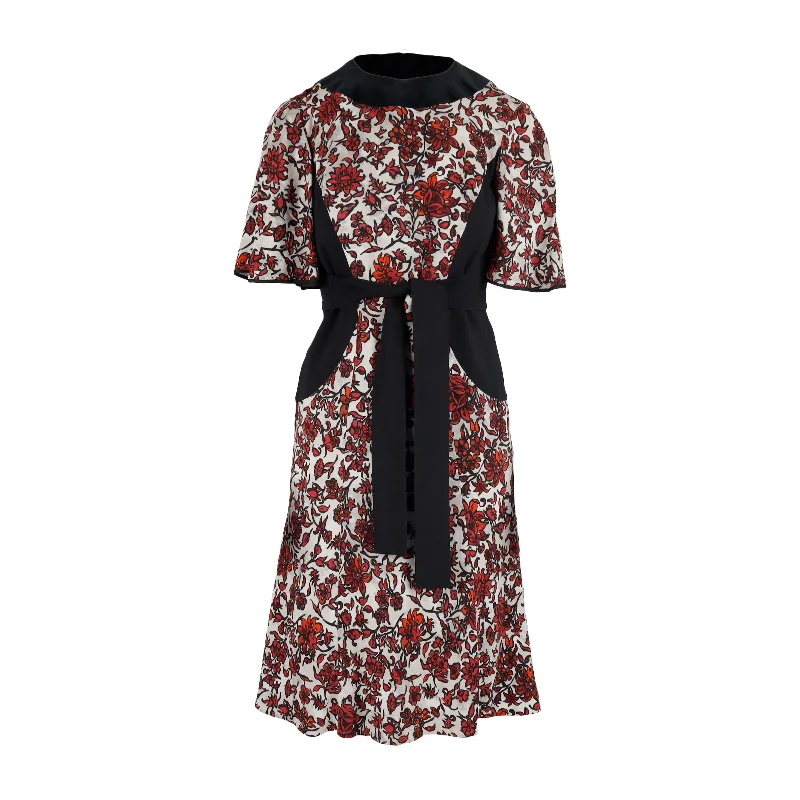 Trendy Boutique Online Louis Vuitton Red Black Floral Printed Dress - '10s