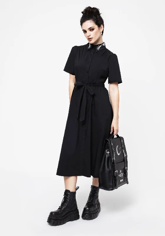 Casual Chic Tempora Embroidered Midi Shirt Dress